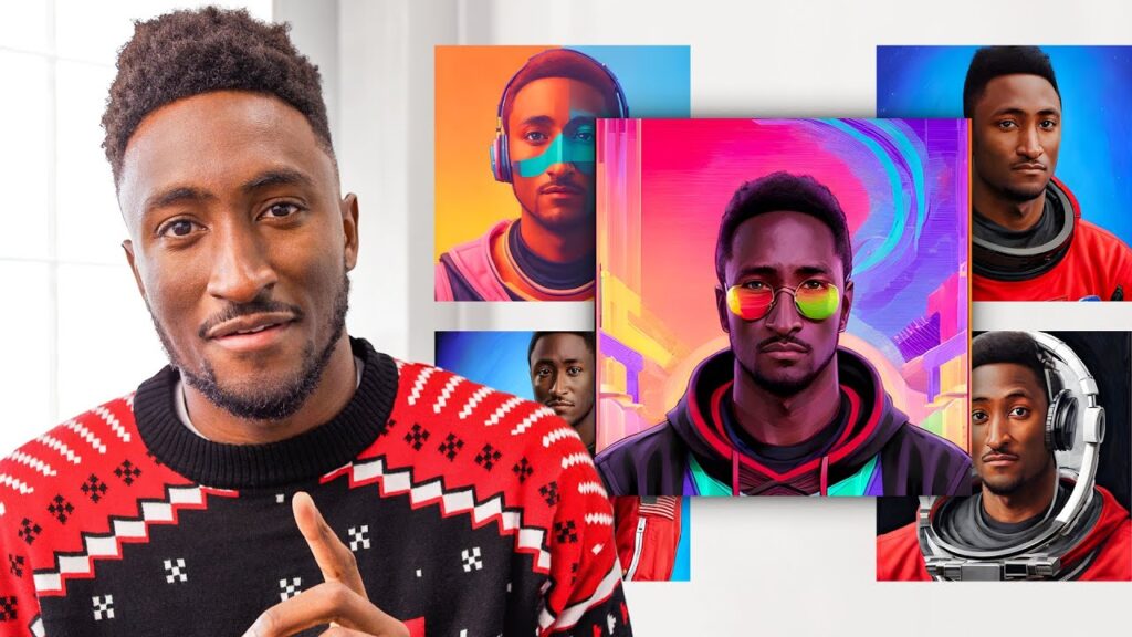 Portrait of Marques Brownlee with a title referencing AI creativity.