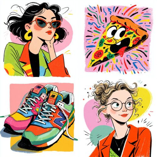 Playful Crayon Doodle Illustrations