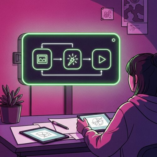 Side-by-side comparison showing Meta AI image generation interface, Google Nano Banana photo editing capabilities, and Meta AI video animation tool with examples of AI-generated images and animated videos