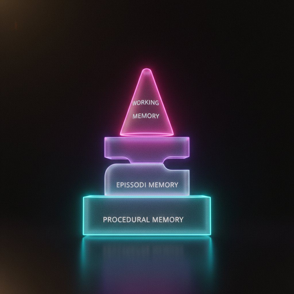 Chroma Glow 3D data visualization of the three-layer memory architecture