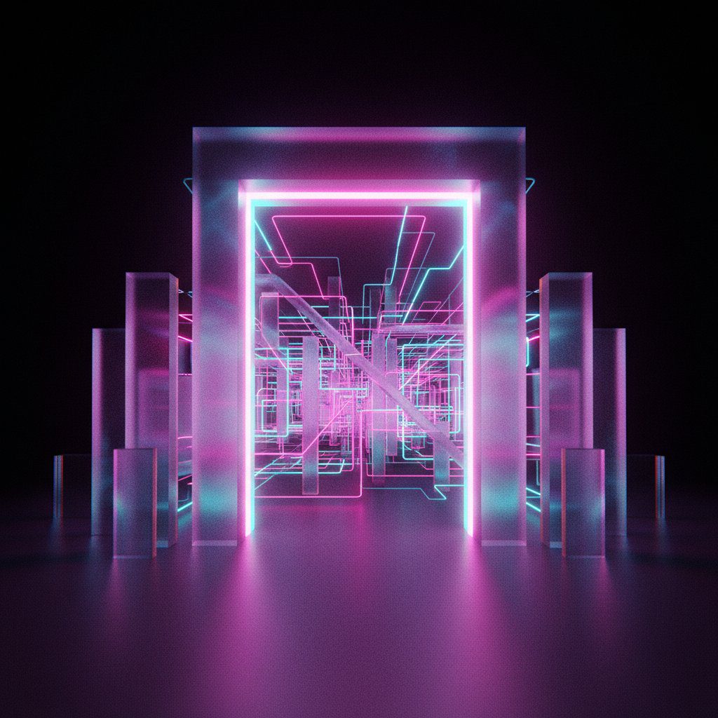 Chroma Glow 3D illustration of MCP network gateway