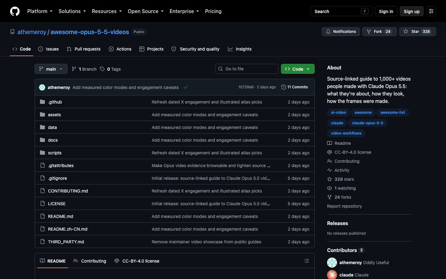 awesome-opus-5-5-videos GitHub repository