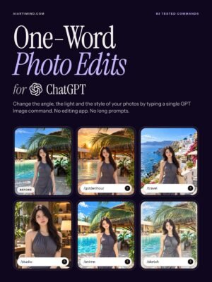One-Word Photo Edits for ChatGPT, book cover
